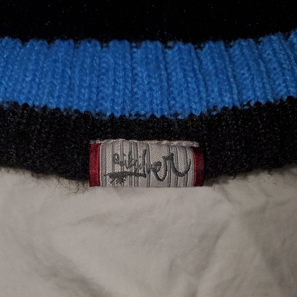 Vintage Quiksilver Reversible Striped Beanie - Black and Blue - Soft - Comfy - Picture 3 of 8